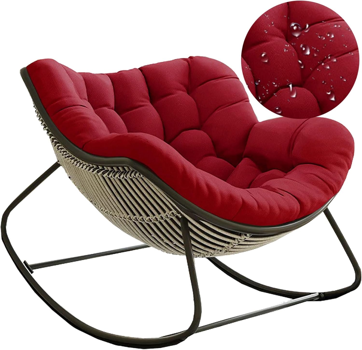 Indoor Outdoor Papasan Giant Patio Rocking Chair